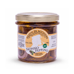 Filetti di Acciughe all'olio extravergine di oliva biologico con capperi biologici di Sicilia - 160 g