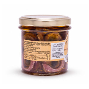 Alternative view of Filetti di Acciughe all'olio extravergine di oliva biologico con capperi biologici di Sicilia - 160 g