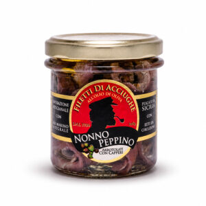 Filetti di Acciughe arrotolate con capperi all'olio di oliva - 160 g