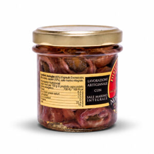 Alternative view of Filetti di Acciughe arrotolate con capperi all'olio di oliva - 160 g